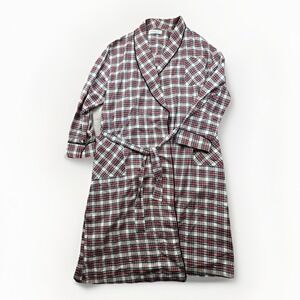Peterborough Row Bath Robe Men's Size Large/ XL Plaid Belted Cotton Vintage